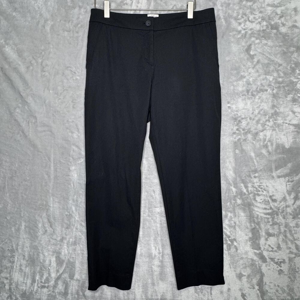 Talbots Pants Womens 8P Black Curvy Stretch Twill Straight Leg Dress Career